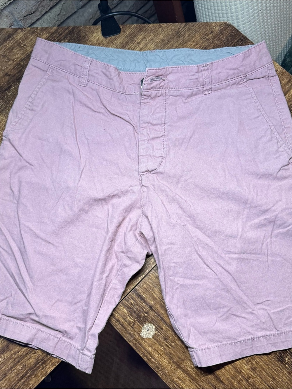 H&M Men's Light Pink Flat Front Cotton Shorts